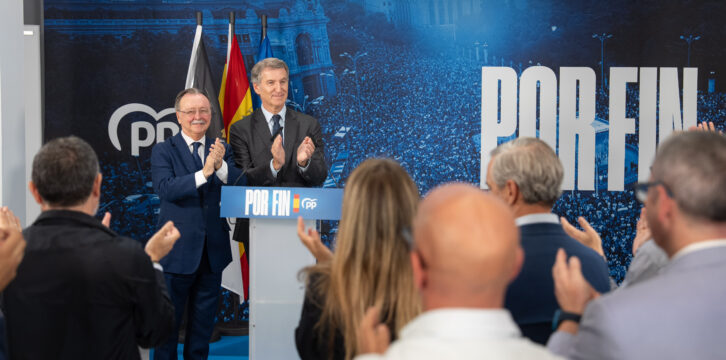 Feijóo en el primer acto de precampaña en Ceuta.
