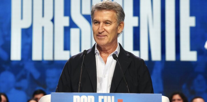 Feijóo en un mitin en Valencia