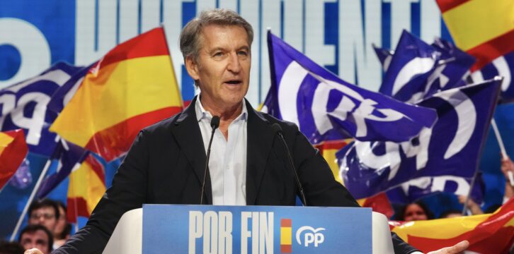 Feijóo en un mitin en Valencia