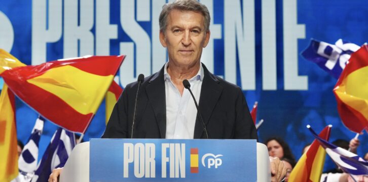 Feijóo en un mitin en Valencia